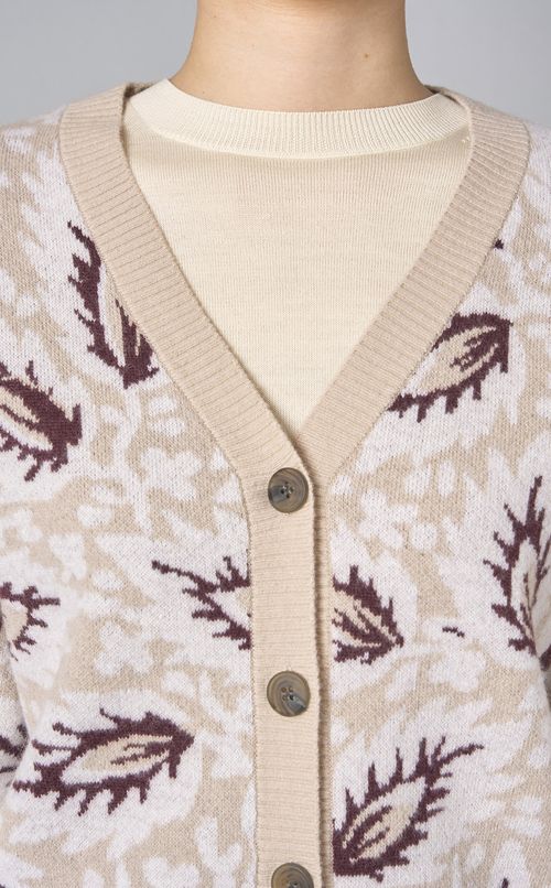ボタニカルニットカーディガン