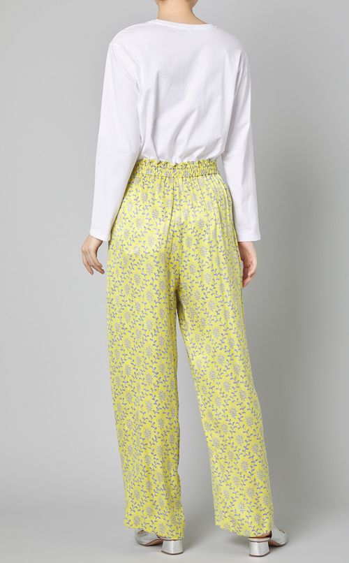 プリントフロントリボンイージーパンツ