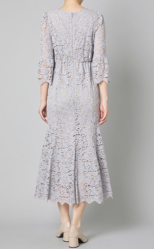 コードレースフレアスリーブワンピース