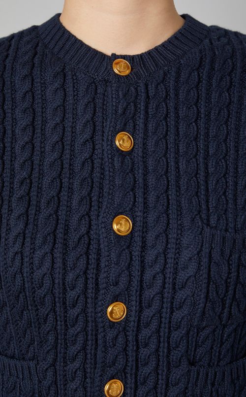 ケーブルニットショートカーディガン