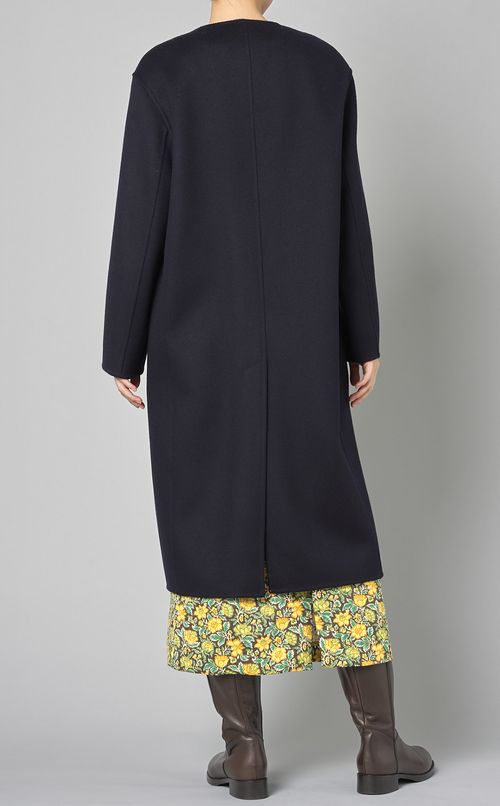 ダブルフェイスノーカラーコート