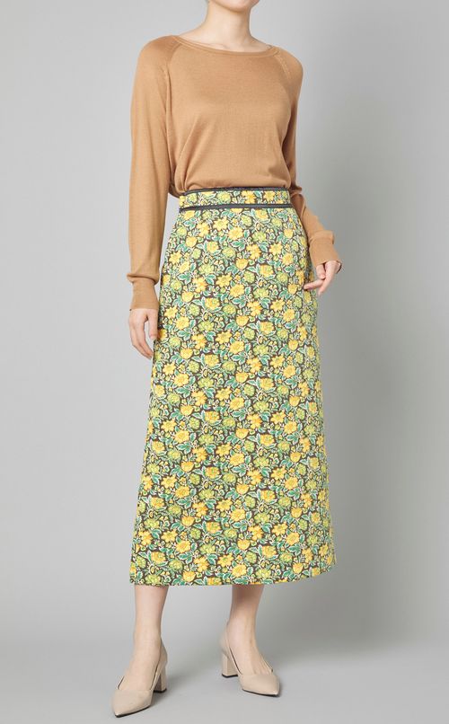 フラワープリントタイトスカート