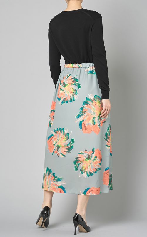 フラワープリントイージースカート