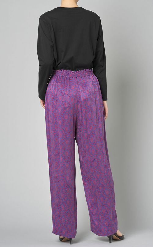 プリントフロントリボンイージーパンツ