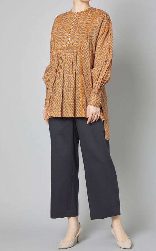 フロントタックプリントチュニック