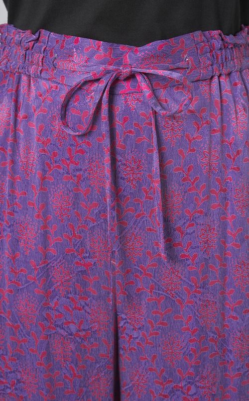 プリントフロントリボンイージーパンツ