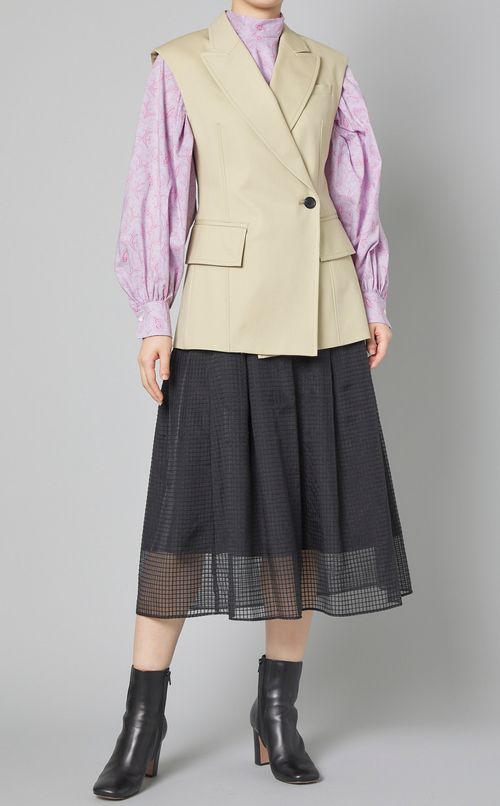 コットンストレッチショートジレ