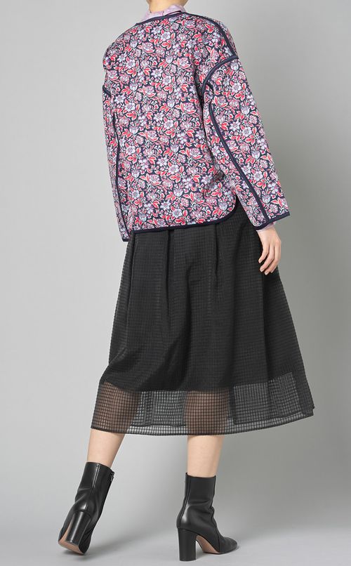 フラワープリントノーカラージャケット