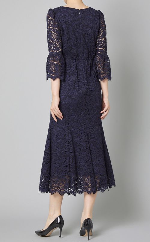 コードレースフレアスリーブワンピース