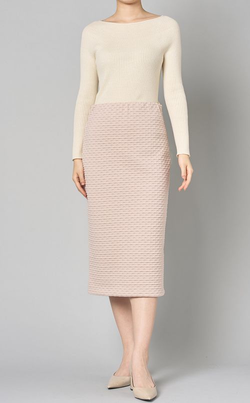 ニットジャガード夕イトスカー卜