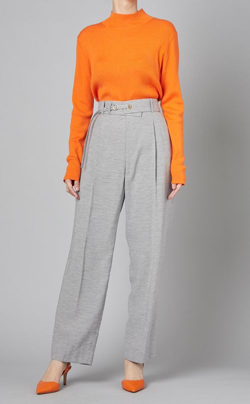 ウールシルクハイネックニット