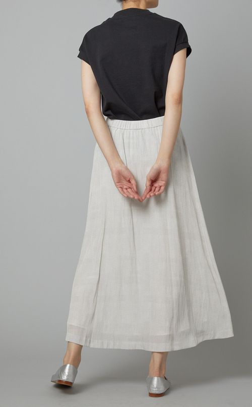 チドリプリントギャザーロングスカート