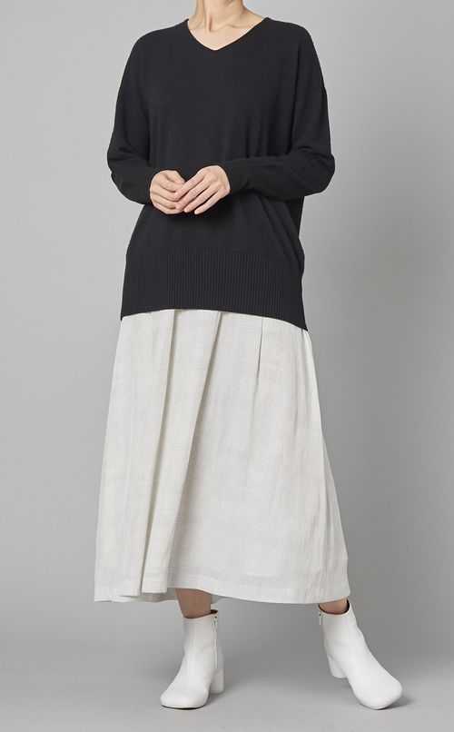 チドリプリントギャザーロングスカート