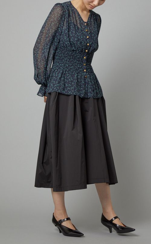 シフォンプリントブラウス