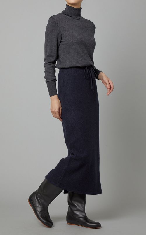ウールニットIラインスカート