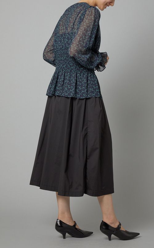 シフォンプリントブラウス