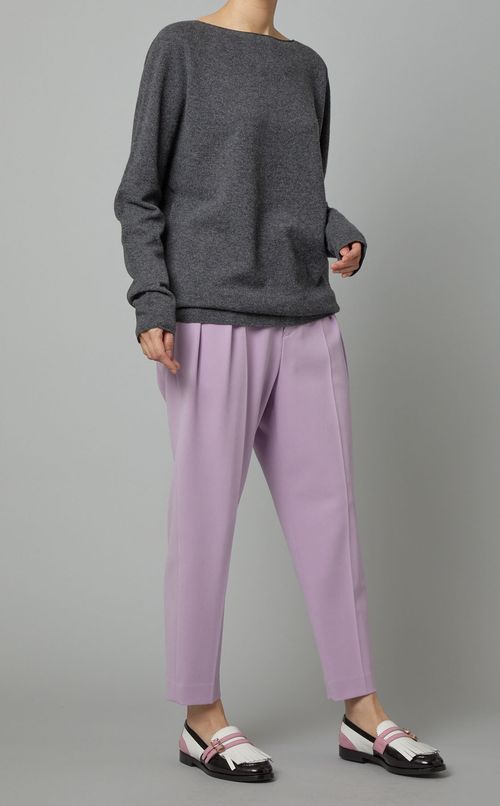 ウールロングスリーブニットプルオーバー