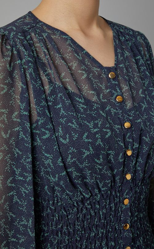 シフォンプリントブラウス