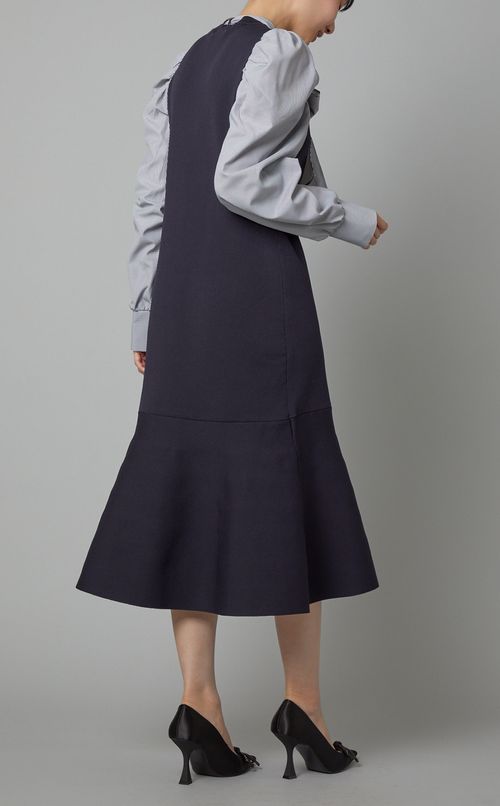 バックリボンマーメイドニットワンピース