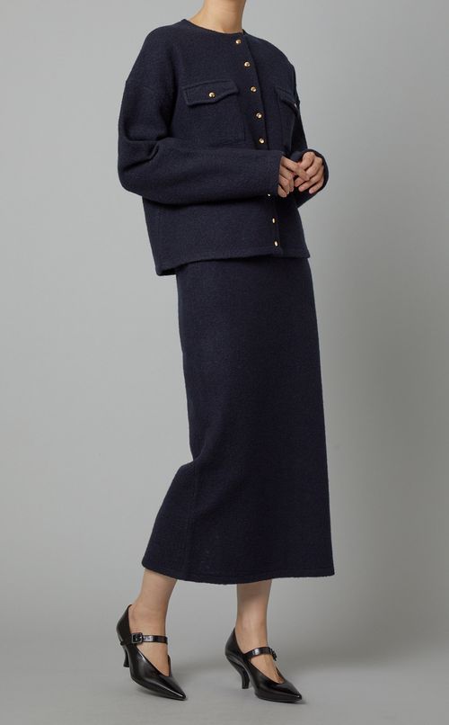 ウールニットIラインスカート