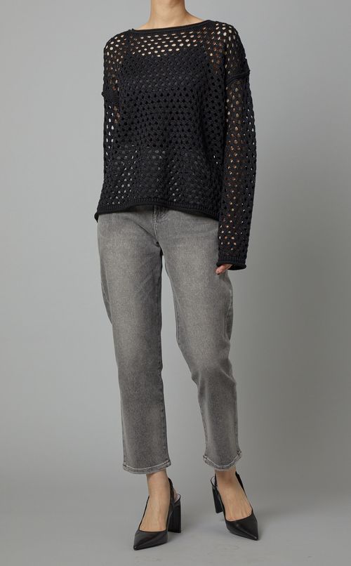 メッシュドロップショルダーニット