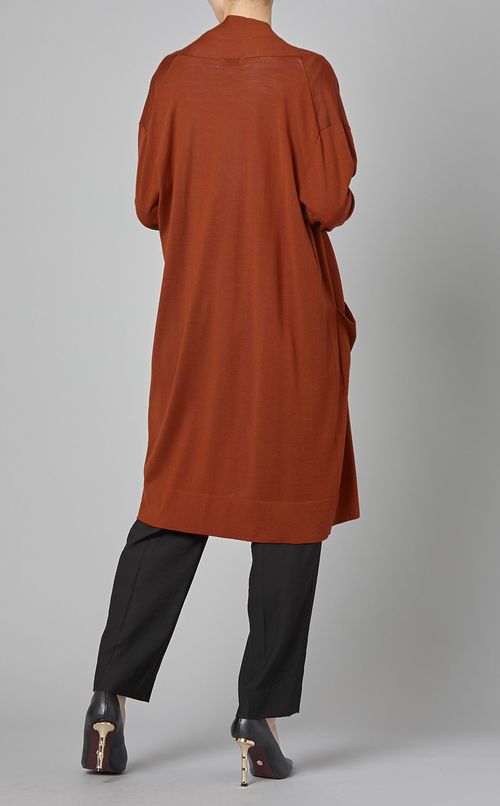 ウール着流しロングカーディガン