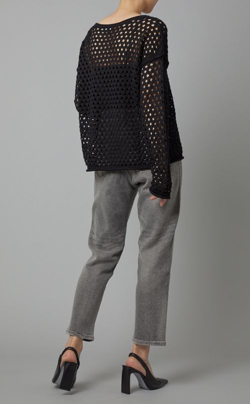 メッシュドロップショルダーニット