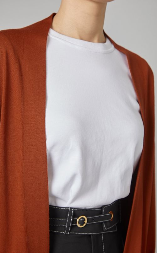 ウール着流しロングカーディガン