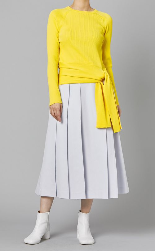 コットンダブルクロスプリーツスカート