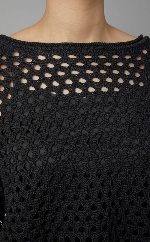 メッシュドロップショルダーニット