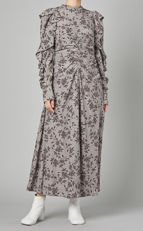 パフスリーブギャザーワンピース