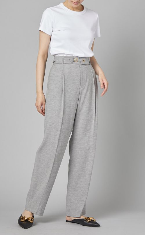 ビスコースツイルセンタープレスパンツ