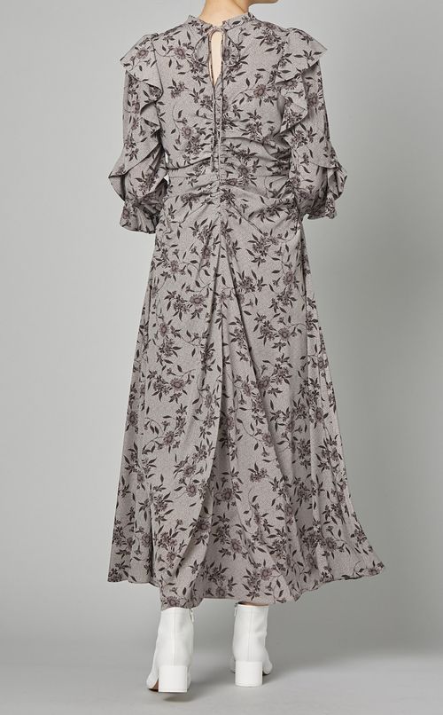 パフスリーブギャザーワンピース