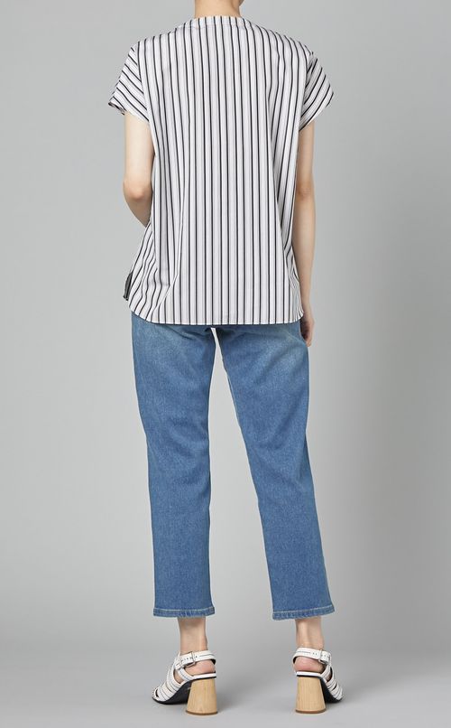 キーネックストライププルオーバー