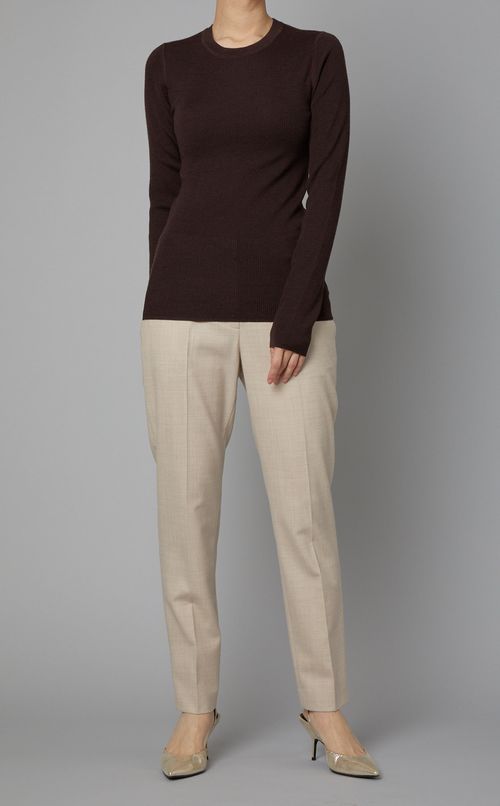 リブニットクルーネックプルオーバー