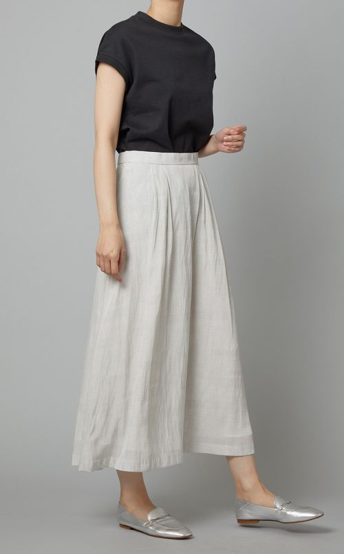 チドリプリントギャザーロングスカート