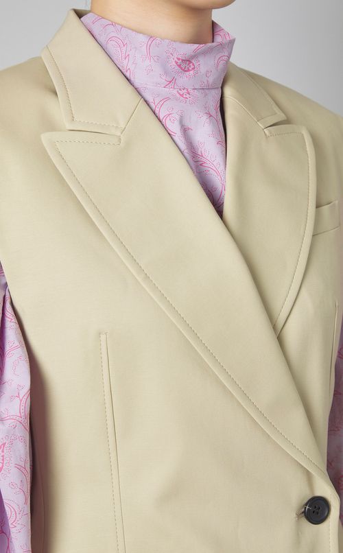 コットンストレッチショートジレ