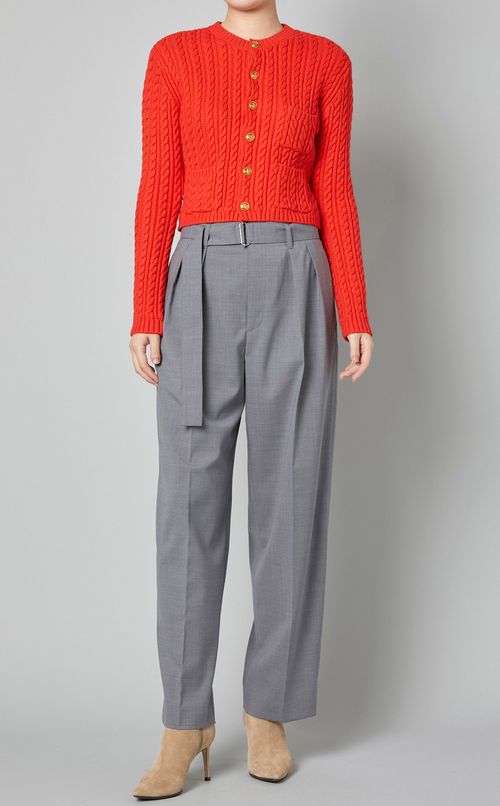 ケーブルニットショートカーディガン