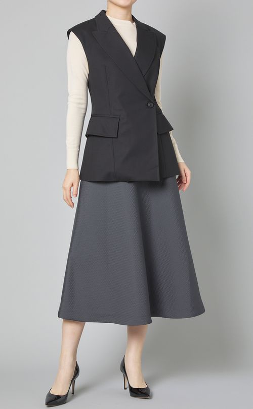 コットンストレッチショートジレ