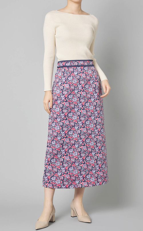 フラワープリントタイトスカート