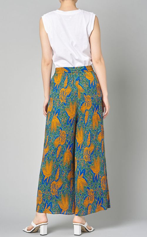 ボタニカルプリントイージーパンツ