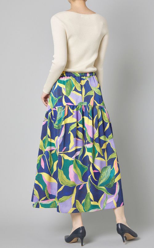 フラワープリントティアードスカート