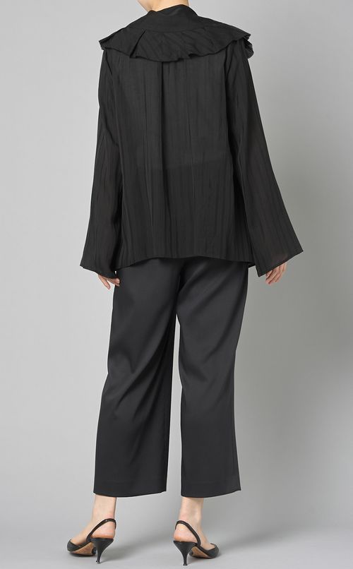 ストライプジャガードフリルブラウス