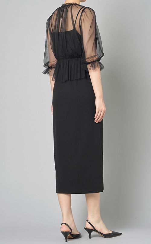 チュールジョーゼットブラウス付ワンピース