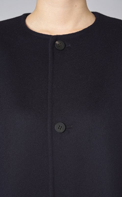 ダブルフェイスノーカラーコート