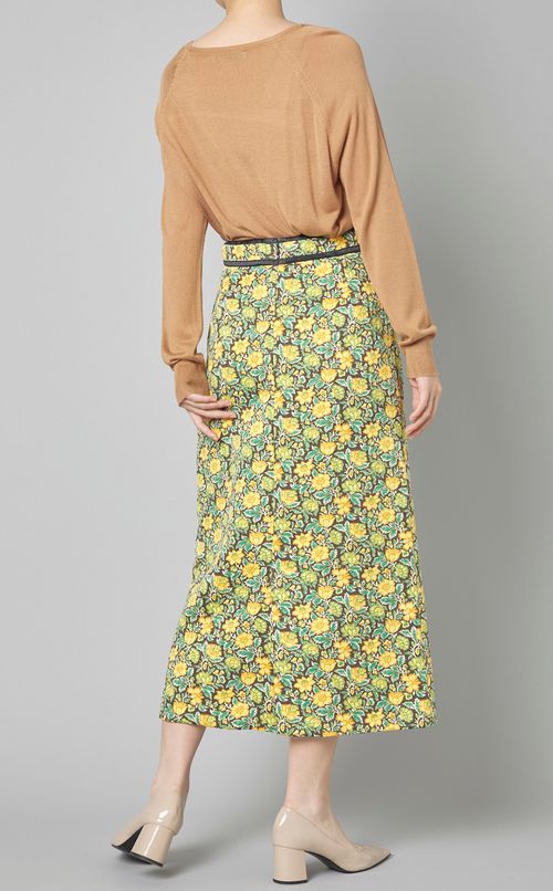 フラワープリントタイトスカート