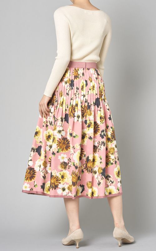 フラワープリントフレアスカート