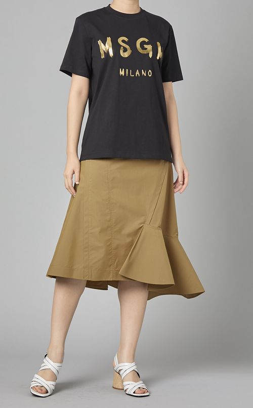 ゴールドロゴクルーネックTシャツ