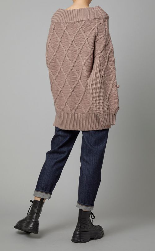 ダイヤ柄ニットプルオーバー