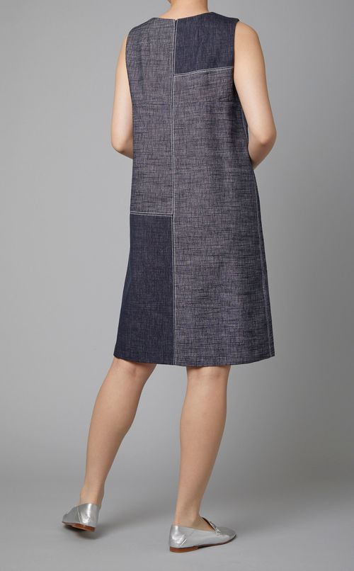 シャンブレーデニムノースリーブワンピース